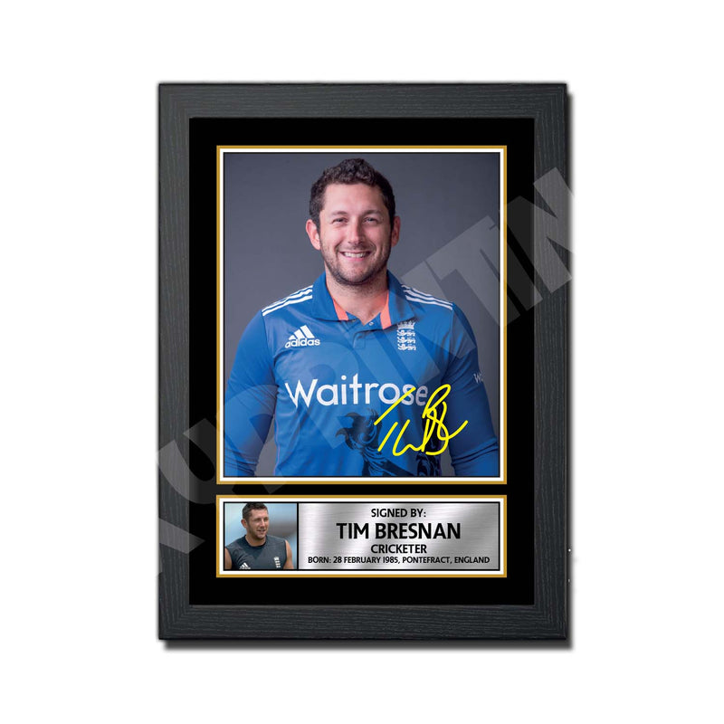 TIM BRESNAN Limited Edition Cricketer Signed Print - Cricket Player