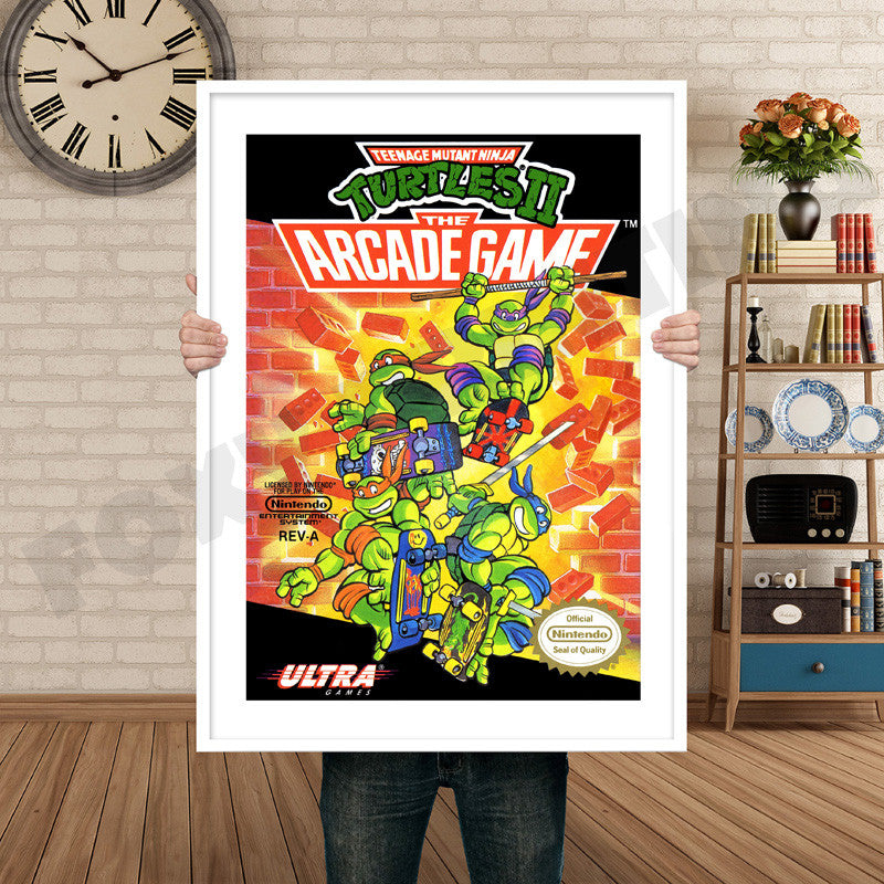 TMNT 2 Arcade Retro GAME INSPIRED THEME Nintendo NES Gaming A4 A3 A2 Or A1 Poster Art 585