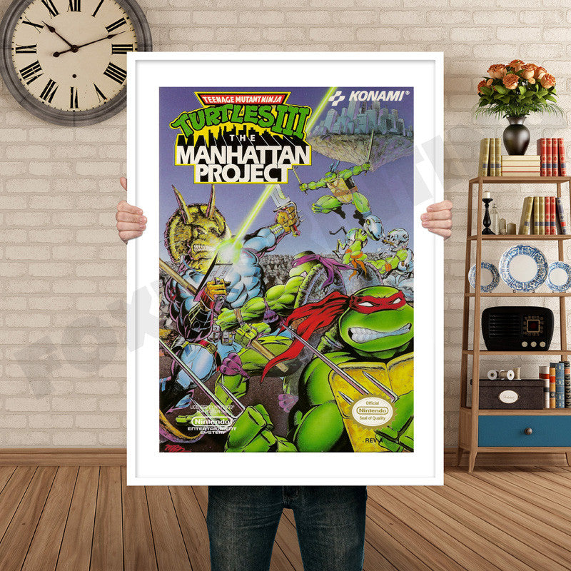 TMNT 3 Retro GAME INSPIRED THEME Nintendo NES Gaming A4 A3 A2 Or A1 Poster Art 587 – Tmnt 3 Retro Game Inspired Theme Nintendo NES Gaming