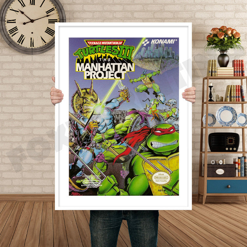 TMNT 3 Retro GAME INSPIRED THEME Nintendo NES Gaming A4 A3 A2 Or A1 Poster Art 587