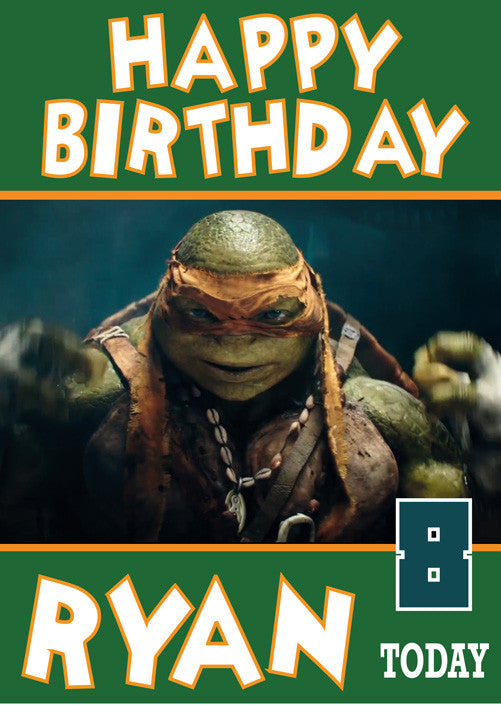 TMNT NEW 1 THEME INSPIRED Kids Adult Personalised Birthday Card