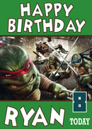 TMNT NEW 2 THEME INSPIRED Kids Adult Personalised Birthday Card
