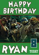 TMNT NEW 3 THEME INSPIRED Kids Adult Personalised Birthday Card