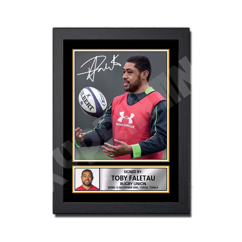 TOBY FALETAU 1 Limited Edition Rugby Player Signed Print - Rugby