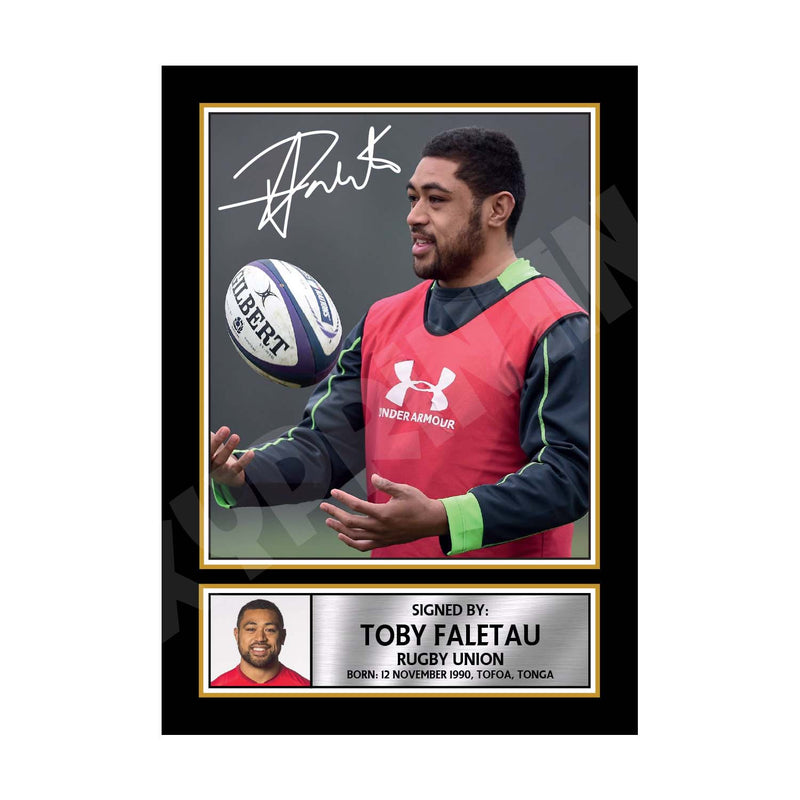 TOBY FALETAU 1 Limited Edition Rugby Player Signed Print - Rugby