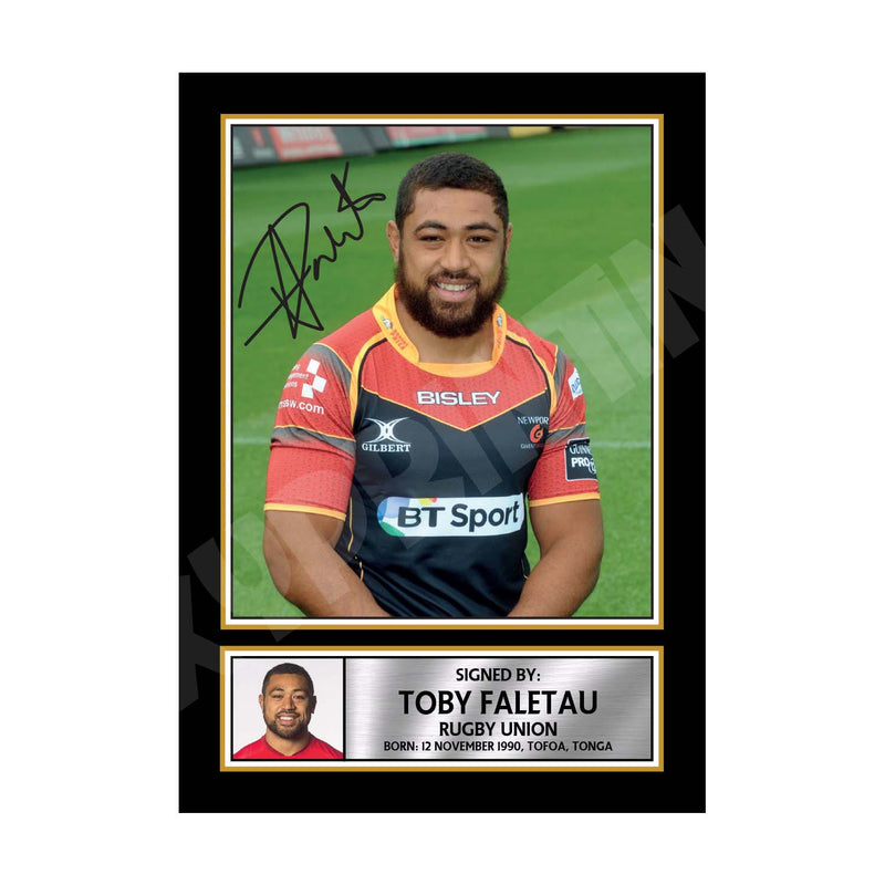 TOBY FALETAU 2 Limited Edition Rugby Player Signed Print - Rugby