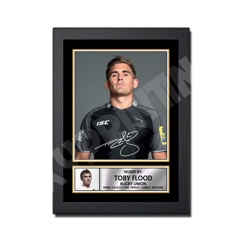 TOBY FLOOD 1 Limited Edition Rugby Player Signed Print - Rugby