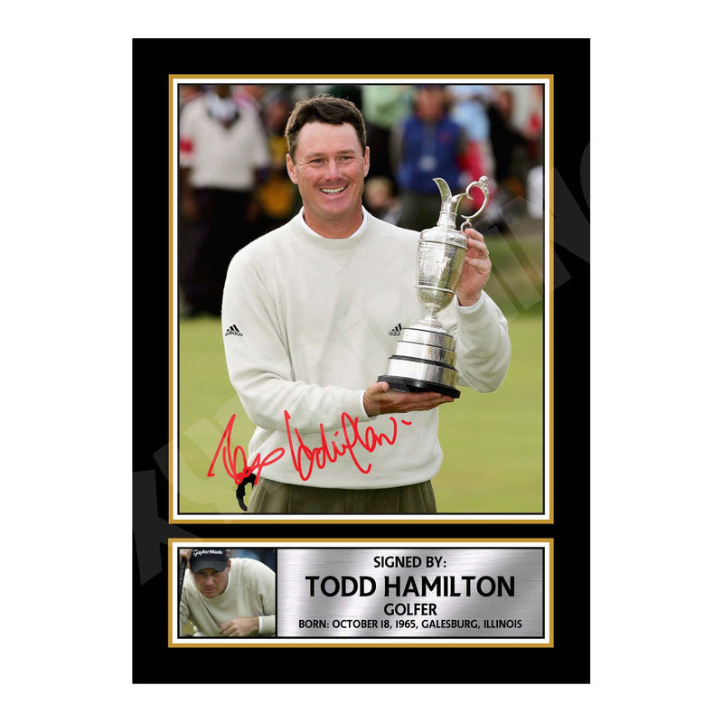 TODD HAMILTON Limited Edition Golfer Signed Print - Golf