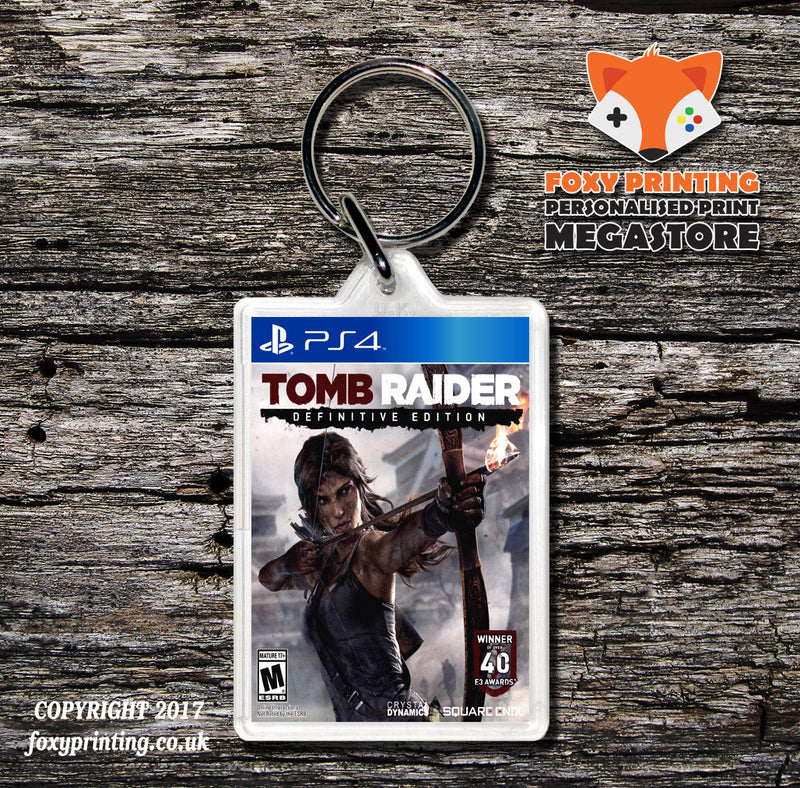 TOMBRAIDER DEFINITIVE EDITION PS4 Game Inspired Retro Gaming Keyring