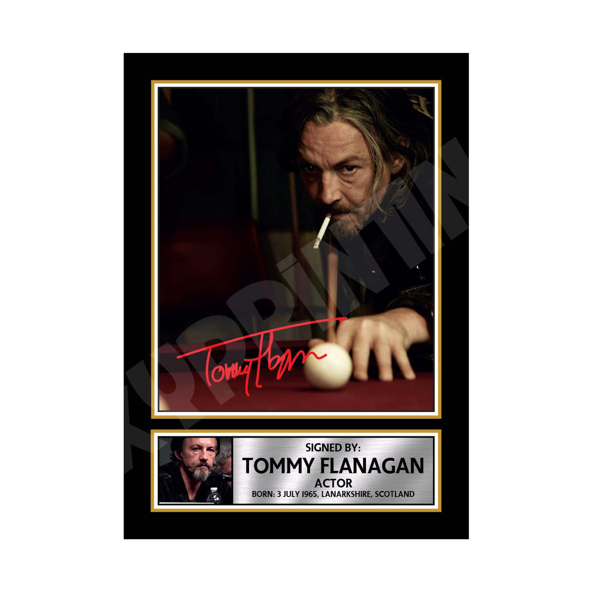 TOMMY FLANAGAN 2 Tv Show Printed Signature Print – Tommy Flanagan 2 Tv Show Printed Signature Print – A1 Print Only