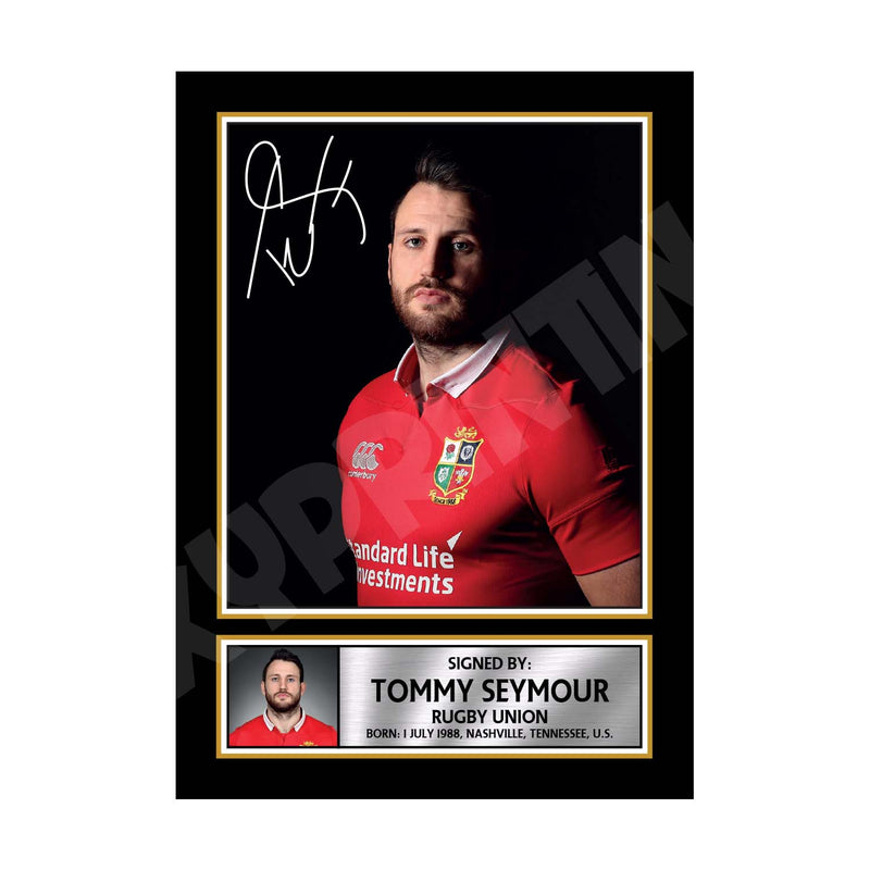 TOMMY SEYMOUR 1 Limited Edition Rugby Player Signed Print - Rugby