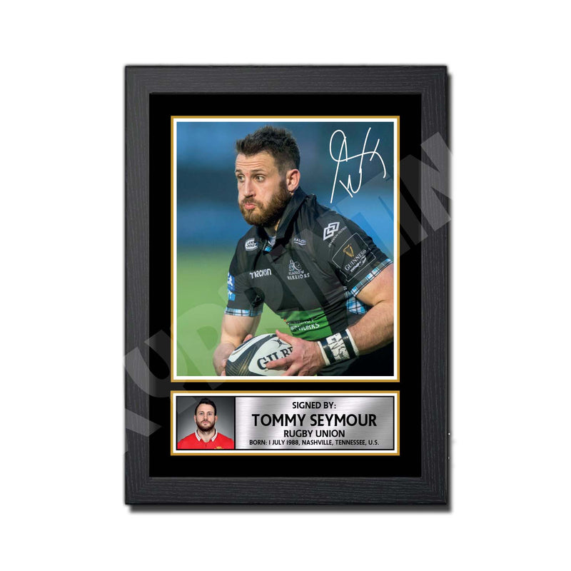 TOMMY SEYMOUR 2 Limited Edition Rugby Player Signed Print - Rugby