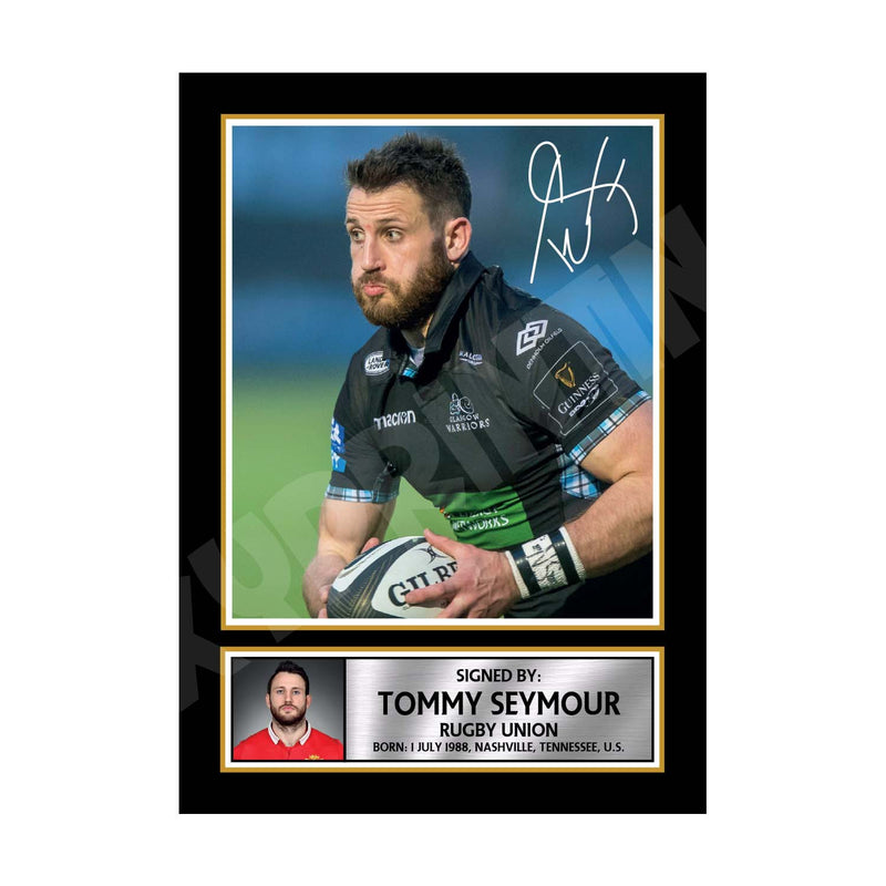 TOMMY SEYMOUR 2 Limited Edition Rugby Player Signed Print - Rugby