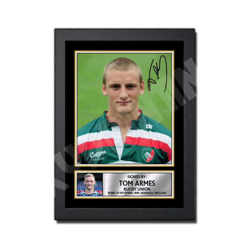 TOM ARMES 1 Limited Edition Rugby Player Signed Print - Rugby