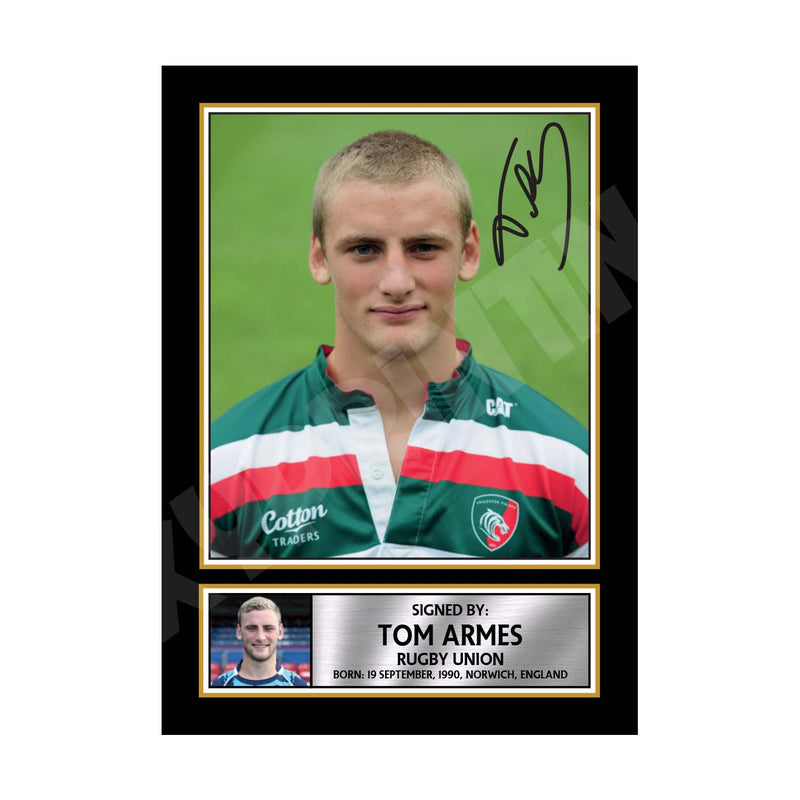 TOM ARMES 1 Limited Edition Rugby Player Signed Print - Rugby