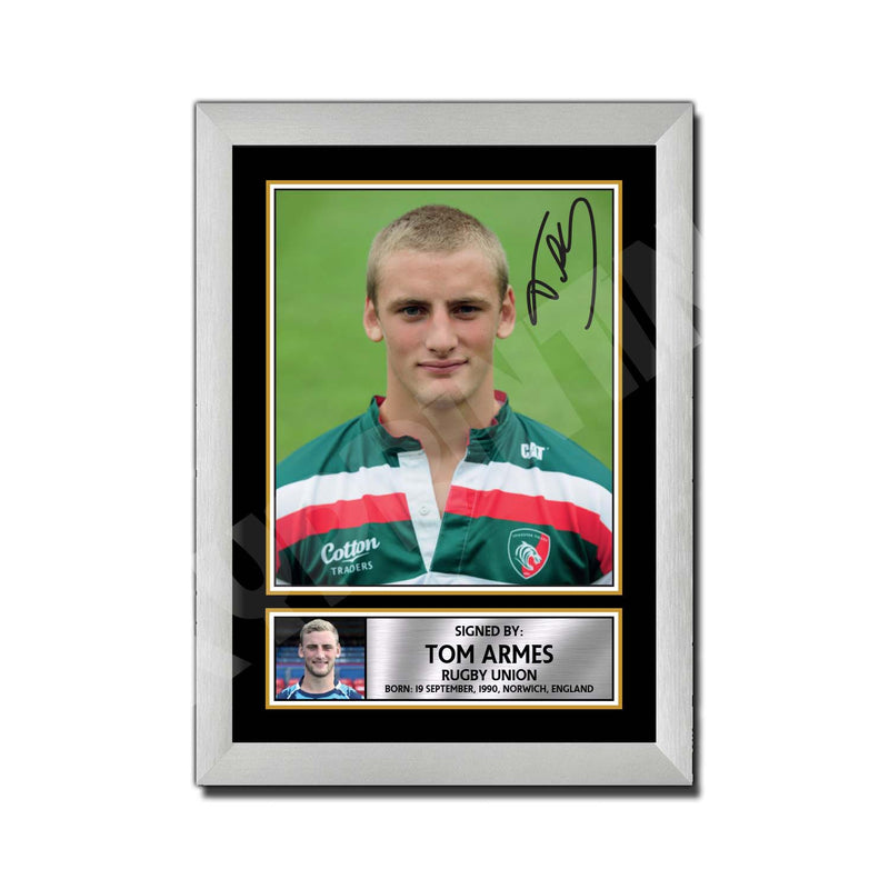 TOM ARMES 1 Limited Edition Rugby Player Signed Print - Rugby