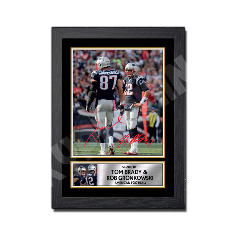 TOM BRADY _ ROB GRONKOWSKI 2 Limited Edition Football Signed Print - American Footballer