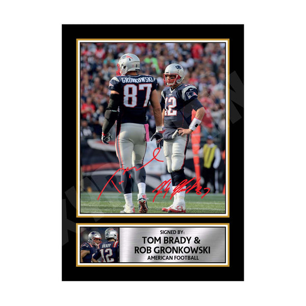 Tom Brady & Rob Gronkowski 2 American Football Printed Signature Print