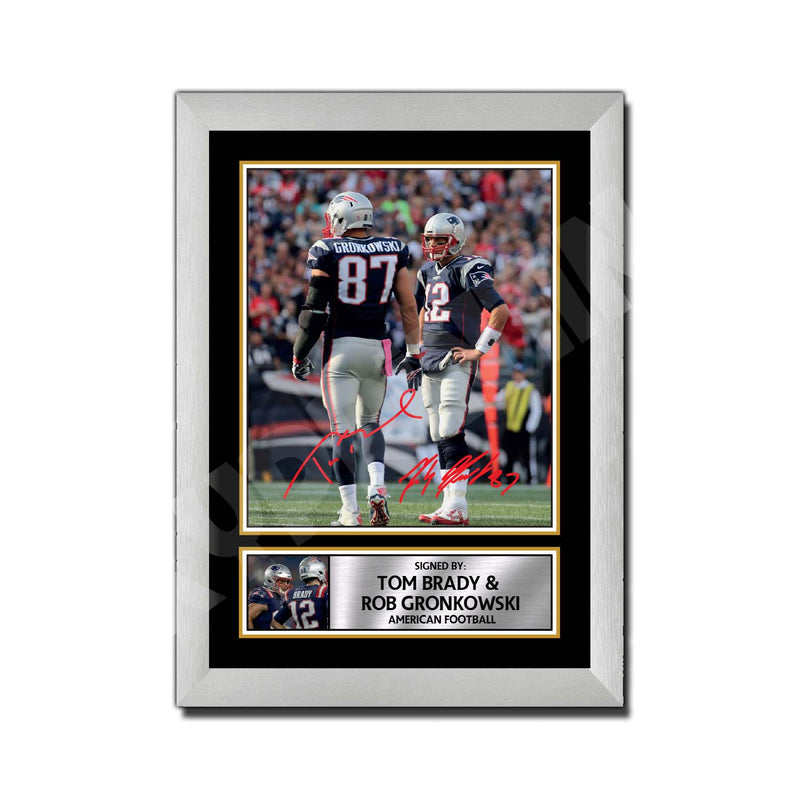 TOM BRADY _ ROB GRONKOWSKI 2 Limited Edition Football Signed Print - American Footballer