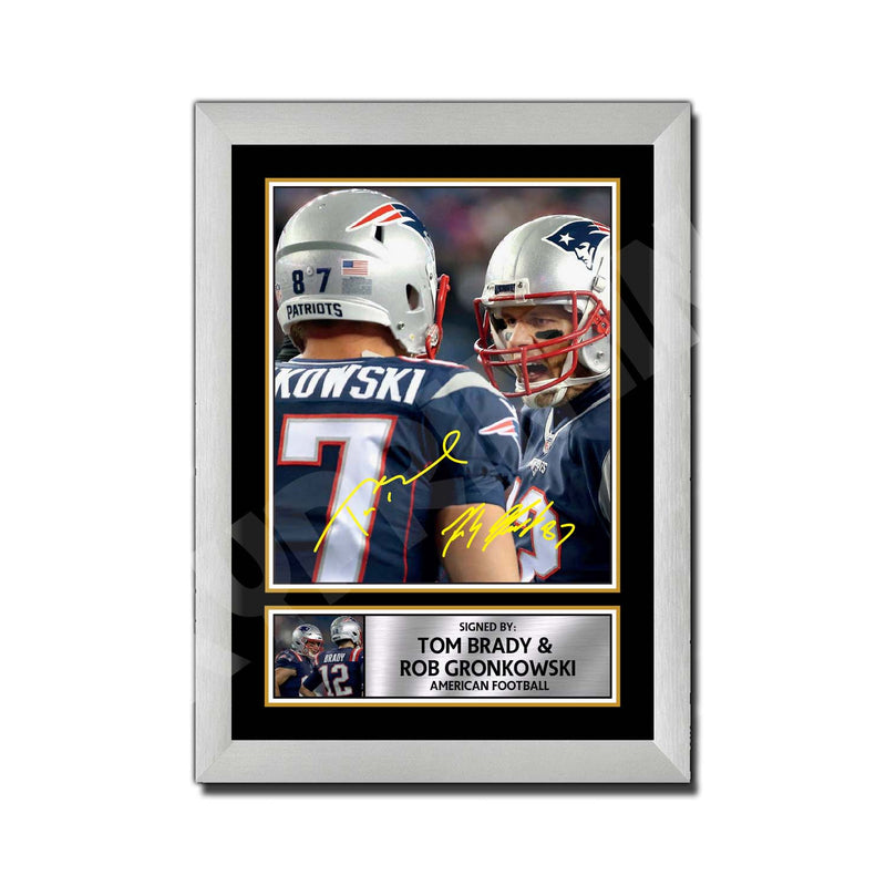 TOM BRADY _ ROB GRONKOWSKI (1) Limited Edition Football Signed Print - American Footballer