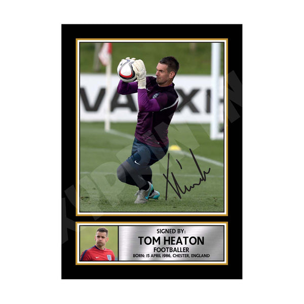 TOM HEATON (1) Football Player Printed Signature Print