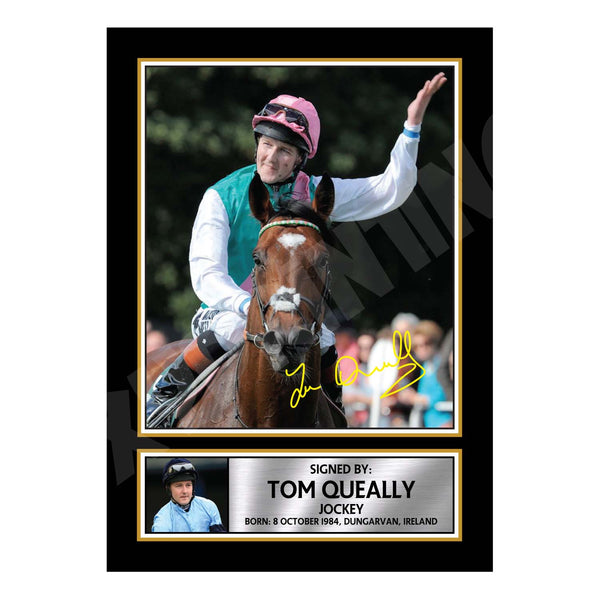 TOM QUEALLY Horse Racer Printed Signature Print – Horse Racing