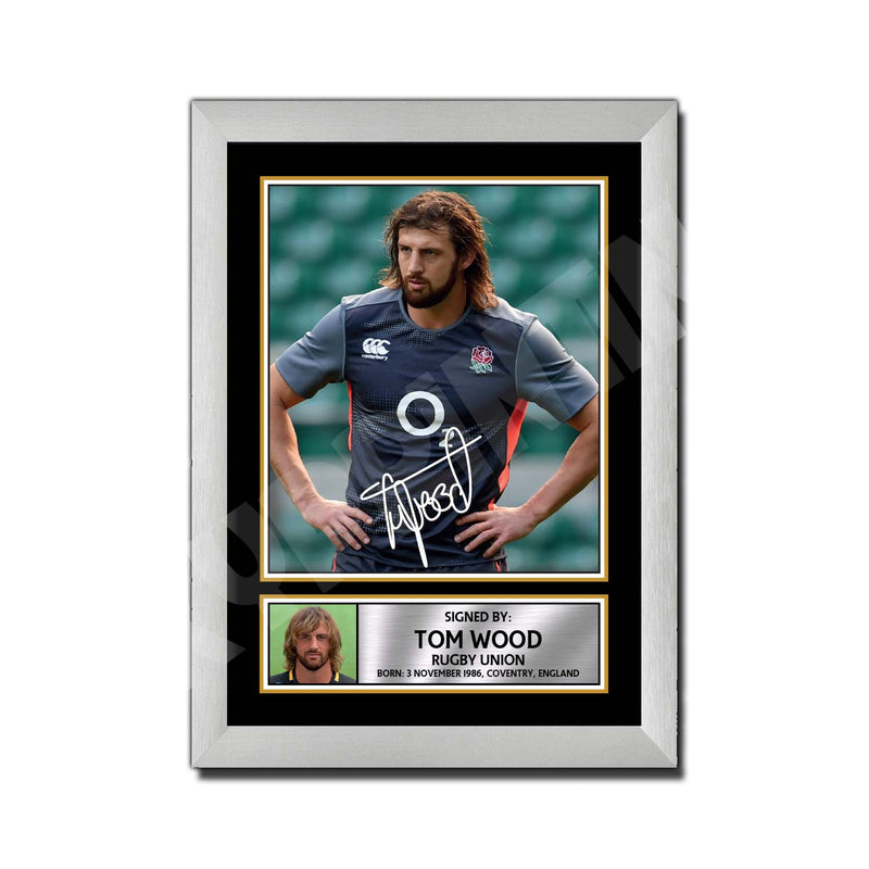 TOM WOOD 1 Limited Edition Rugby Player Signed Print - Rugby