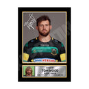 TOM WOOD 2 Limited Edition Rugby Player Signed Print - Rugby