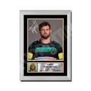 TOM WOOD 2 Limited Edition Rugby Player Signed Print - Rugby