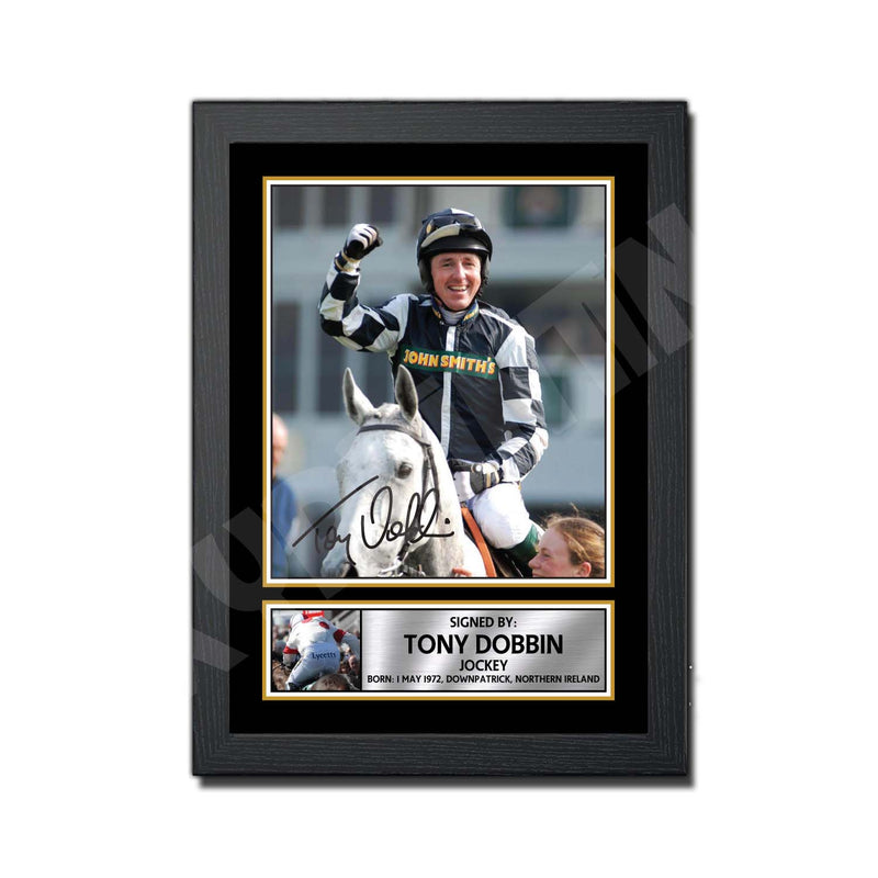 TONY DOBBIN Limited Edition Horse Racer Signed Print - Horse Racing