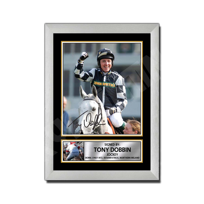 TONY DOBBIN Limited Edition Horse Racer Signed Print - Horse Racing