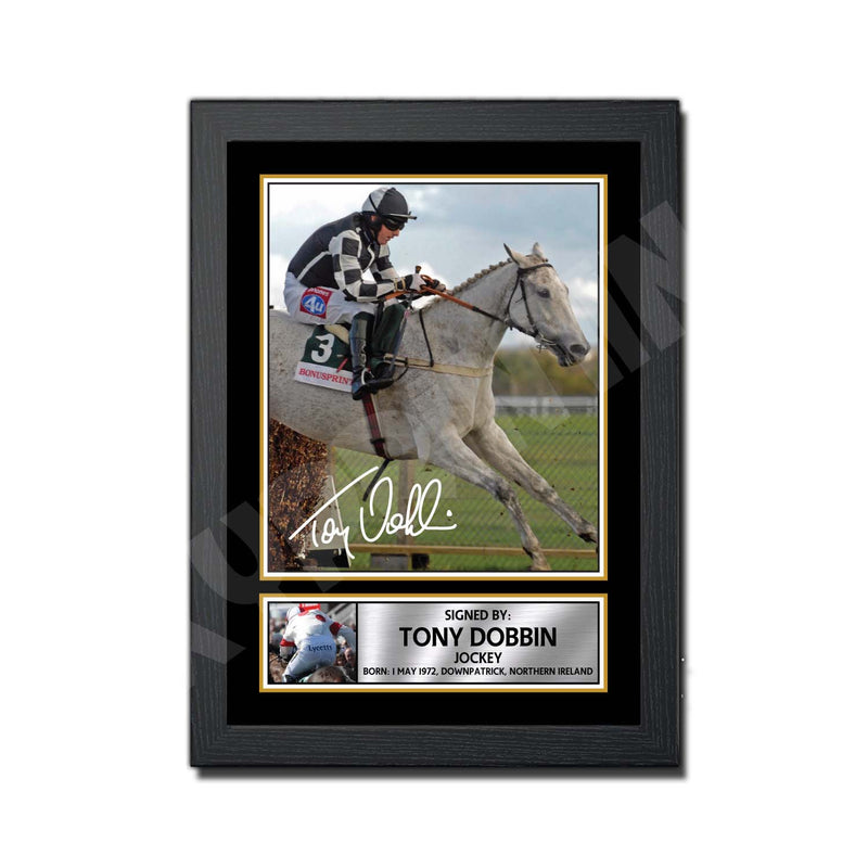 TONY DOBBIN 2 Limited Edition Horse Racer Signed Print - Horse Racing