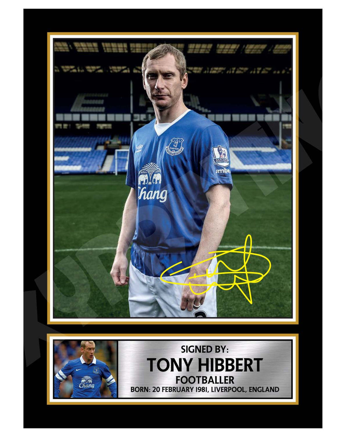 Tony Hibbert Football Player Printed Signature Print – A1 Print Only