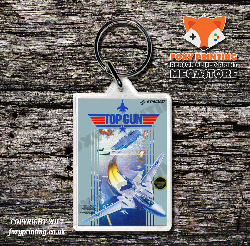 TOPGUN 2 Retro NES Game Cover Art Gaming Keyring
