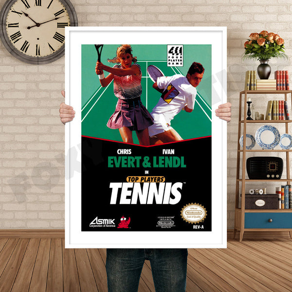 Top Players Tennis Retro Game Inspired Theme Nintendo NES Gaming