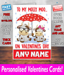 TO MY MOLLY MOO PERSONALISED Girlfriend Boyfriend Wife Hubby VALENTINES CARD