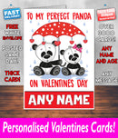 TO MY PANDA PERSONALISED Girlfriend Boyfriend Wife Hubby VALENTINES CARD