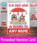 TO MY PUPPY PERSONALISED Girlfriend Boyfriend Wife Hubby VALENTINES CARD