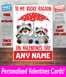 TO MY ROCKY RACOON PERSONALISED Girlfriend Boyfriend Wife Hubby VALENTINES CARD