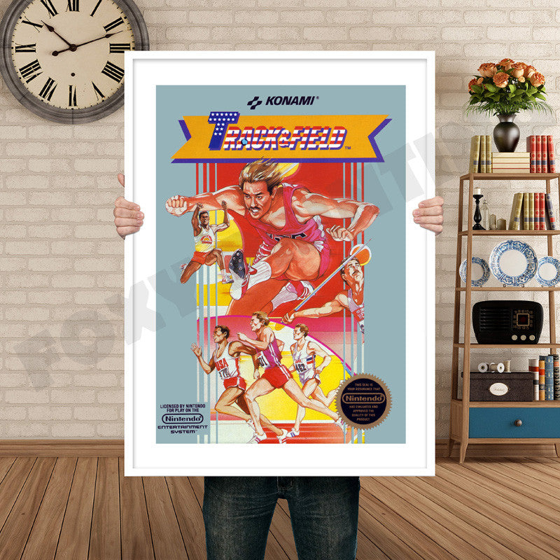 TRACK AND FIELD Retro GAME INSPIRED THEME Nintendo NES Gaming A4 A3 A2 Or A1 Poster Art 720