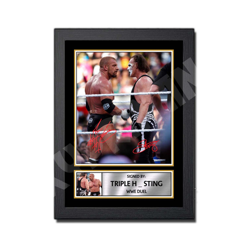 TRIPLE H _ STING Limited Edition MMA Wrestler Signed Print - MMA Wrestling