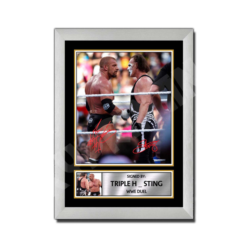 TRIPLE H _ STING Limited Edition MMA Wrestler Signed Print - MMA Wrestling