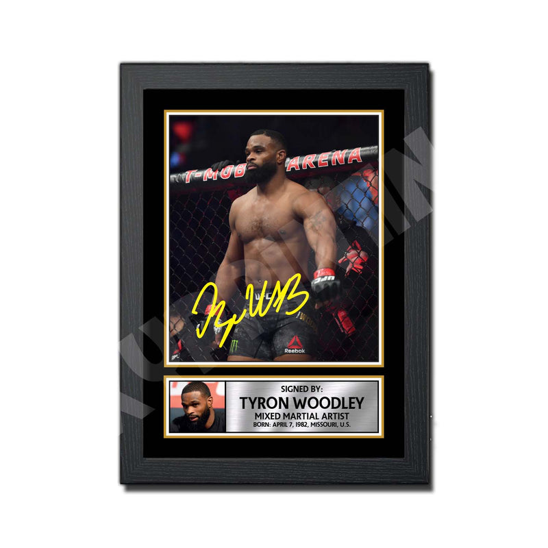 TYRON WOODLEY 2 Limited Edition MMA Wrestler Signed Print - MMA Wrestling