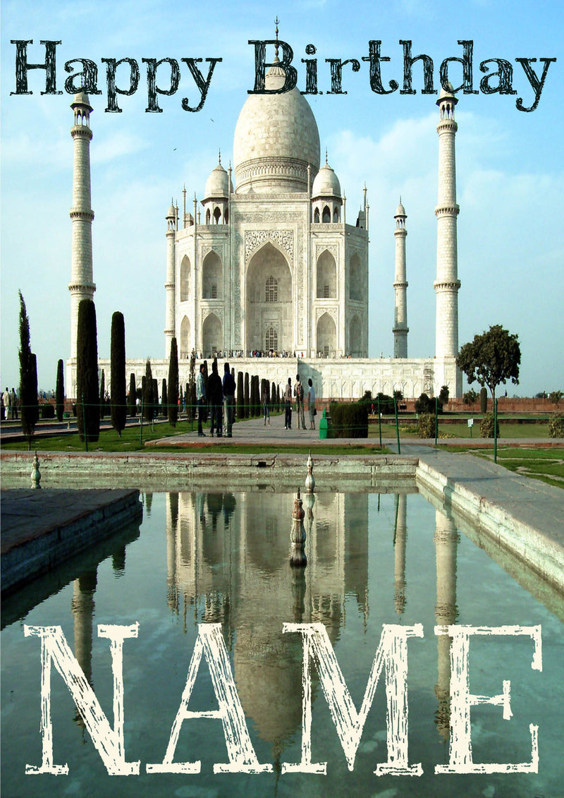 Personalised Taj Mahal 2 Kids Adult FUNNY Birthday Card
