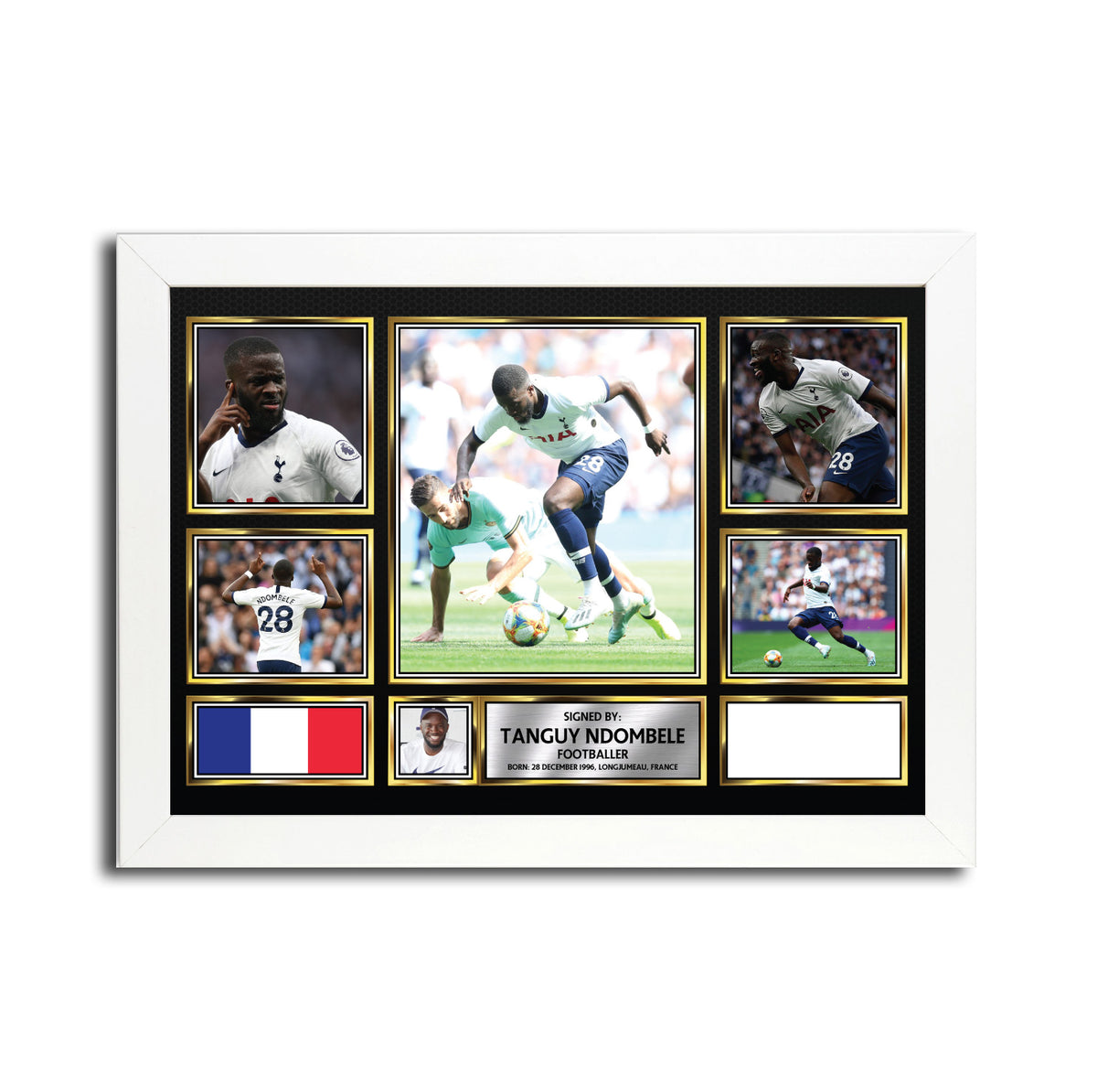 Tanguy Ndombele MC1699 – Black Frame Printed Signature Football Poster – Tanguy Ndombele MC1699