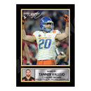 Tanner Vallejo 1 Limited Edition Football Signed Print - American Footballer