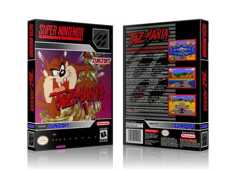 Taz Mania Replacement Nintendo SNES Game Case Or Cover