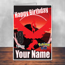 Team Valor Red Pokemon Go THEME INSPIRED Kids Adult Personalised Birthday Card Birthday Card