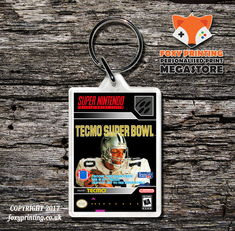 Tecmo Super Bowl Game Inspired Retro Gaming Keyring