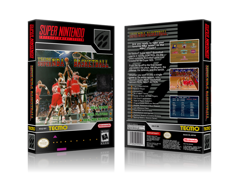 Tecmo Super NBA Basketball Replacement Nintendo SNES Game Case Or Cover
